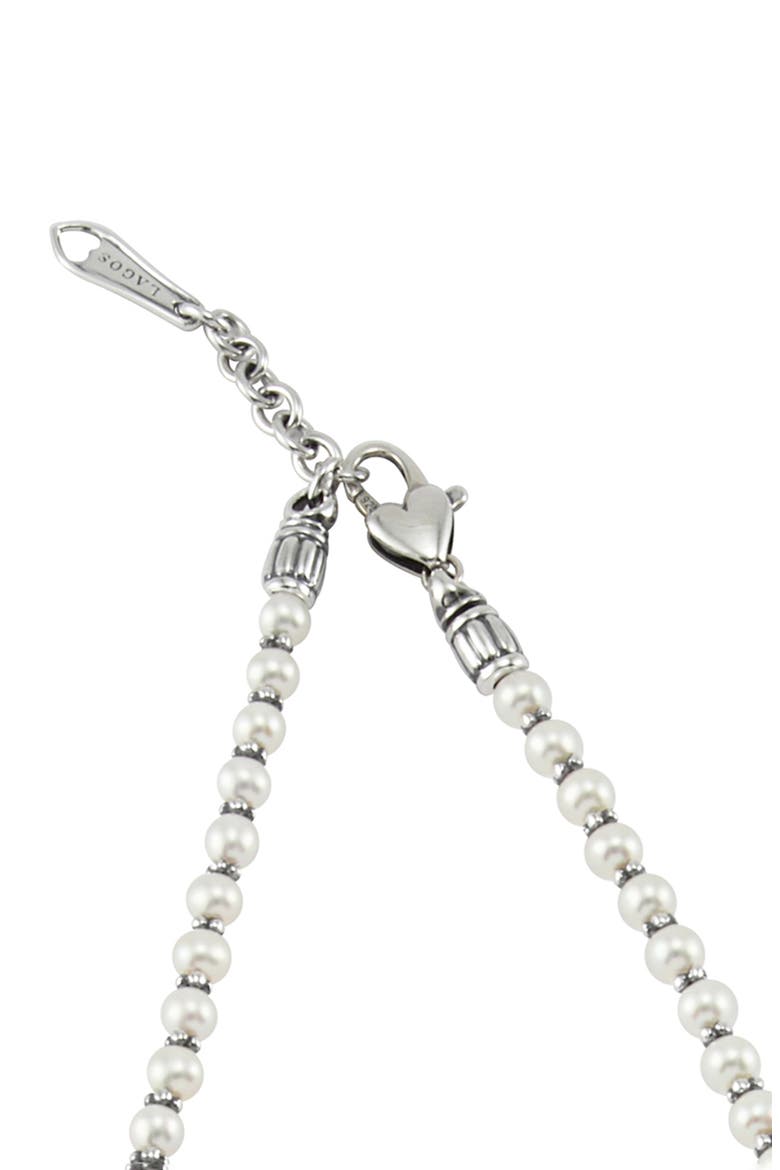 Kids' Kinder Cultured Pearl Necklace, Alternate, color, STERLING SILVER