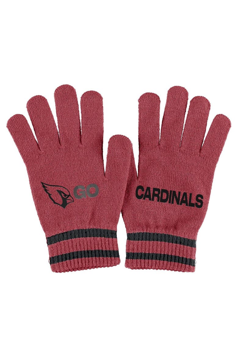 Women's WEAR by Erin Andrews  Cardinal Arizona Cardinals Double Jacquard Cuffed Knit Hat with Pom and Gloves Set, Alternate, color, Cardinal