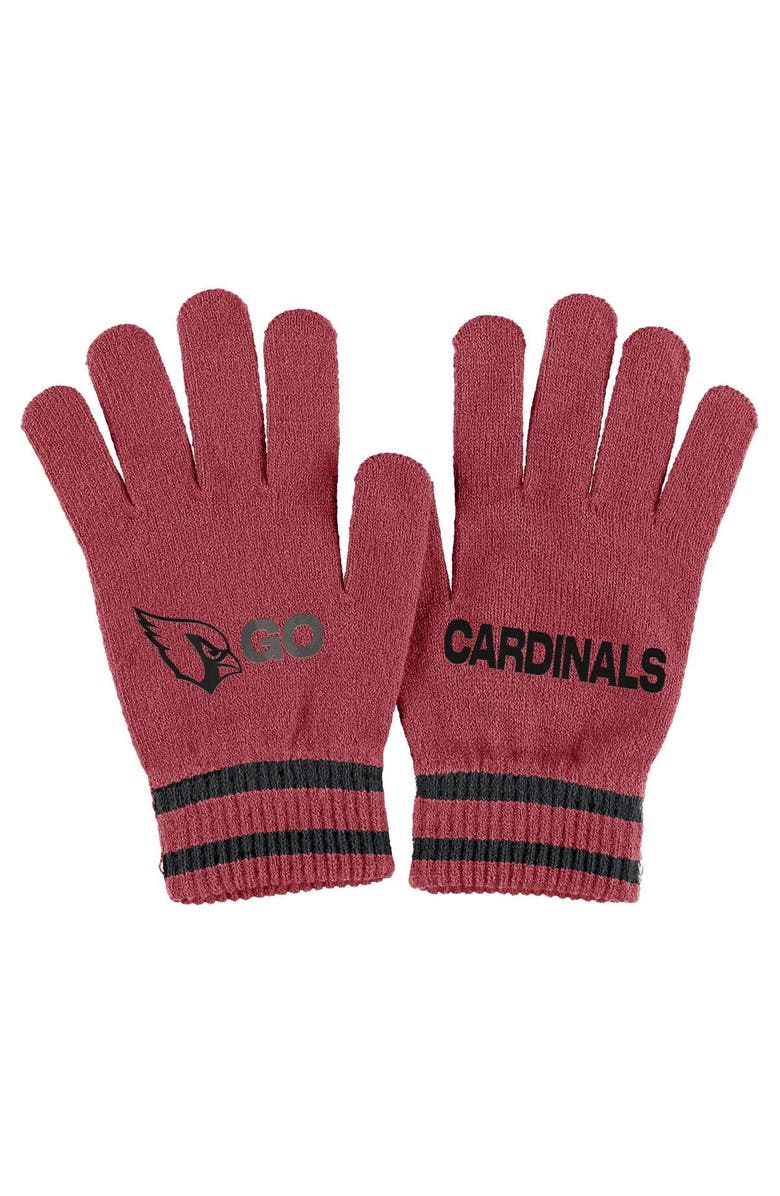 WEAR by Erin Andrews Women's WEAR by Erin Andrews Cardinal Arizona Cardinals Double Jacquard Cuffed Knit Hat with Pom and Gloves Set, Alternate, color, Cardinal