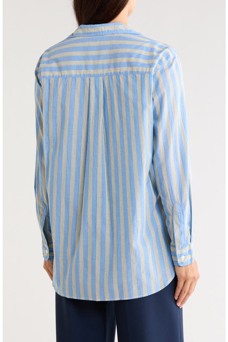 Joedy Striped Cotton Boyfriend Shirt, Alternate, color, BLUE YELLOW MULTI STRIPE