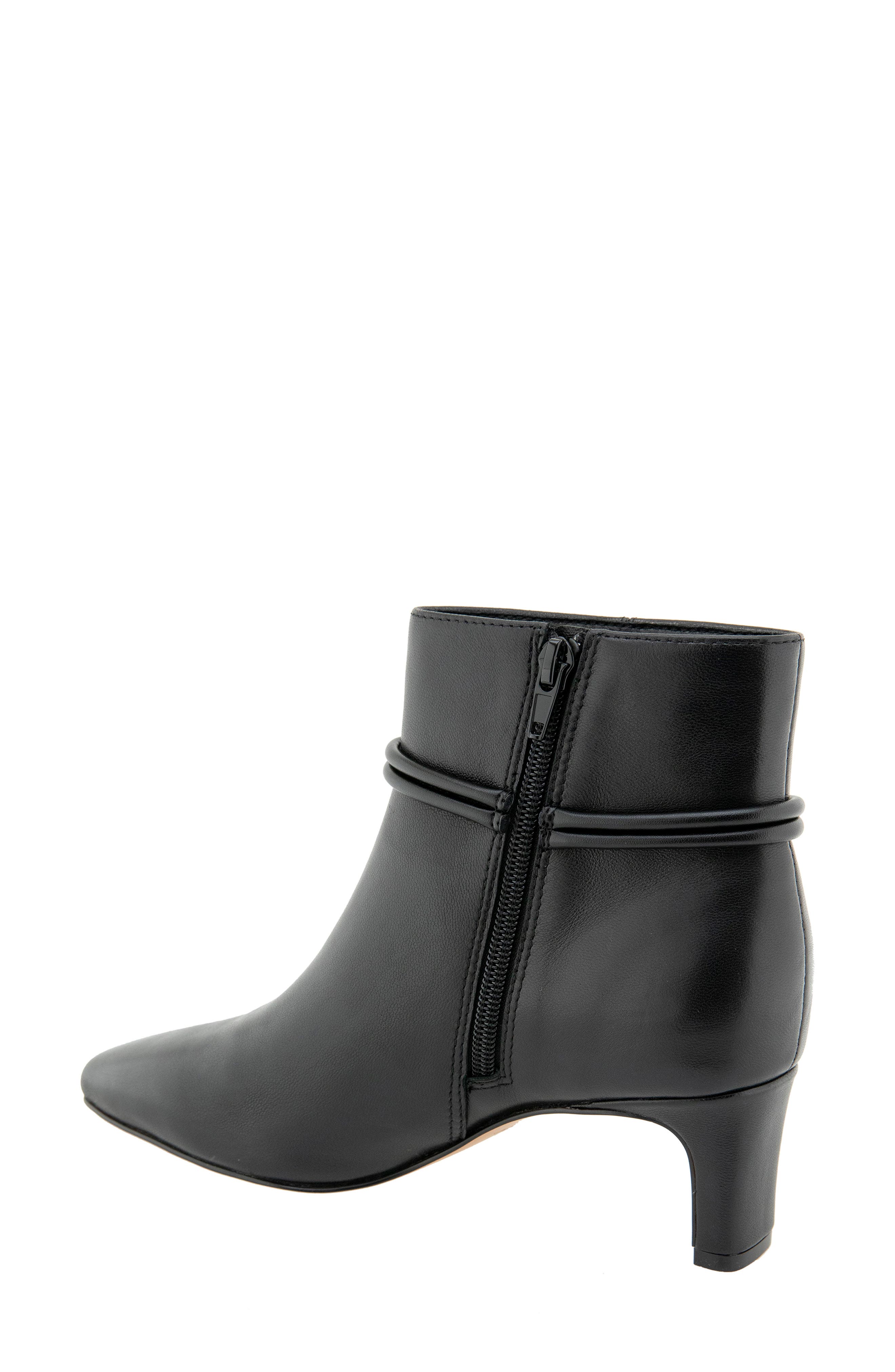 Wrenna Pointed Toe Bootie, Alternate, color, BLACK LEATHER