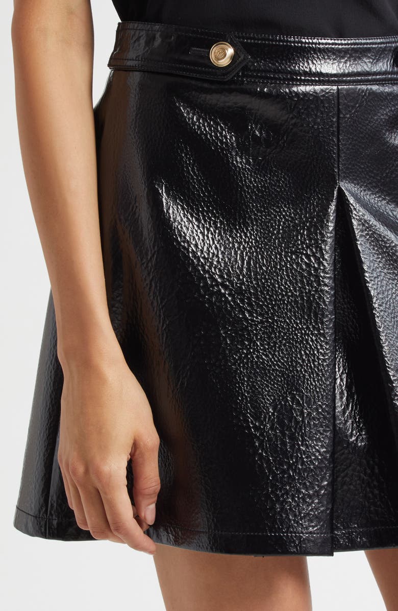 Cinq à Sept Diane Faux Leather Skirt, Alternate, color, Black