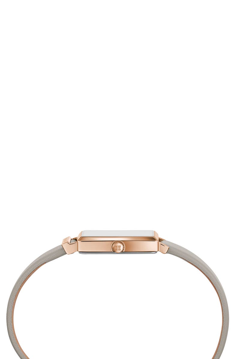 BCBG Women's Crystal Embellished Leather Strap Watch, 22x33mm, Alternate, color, 