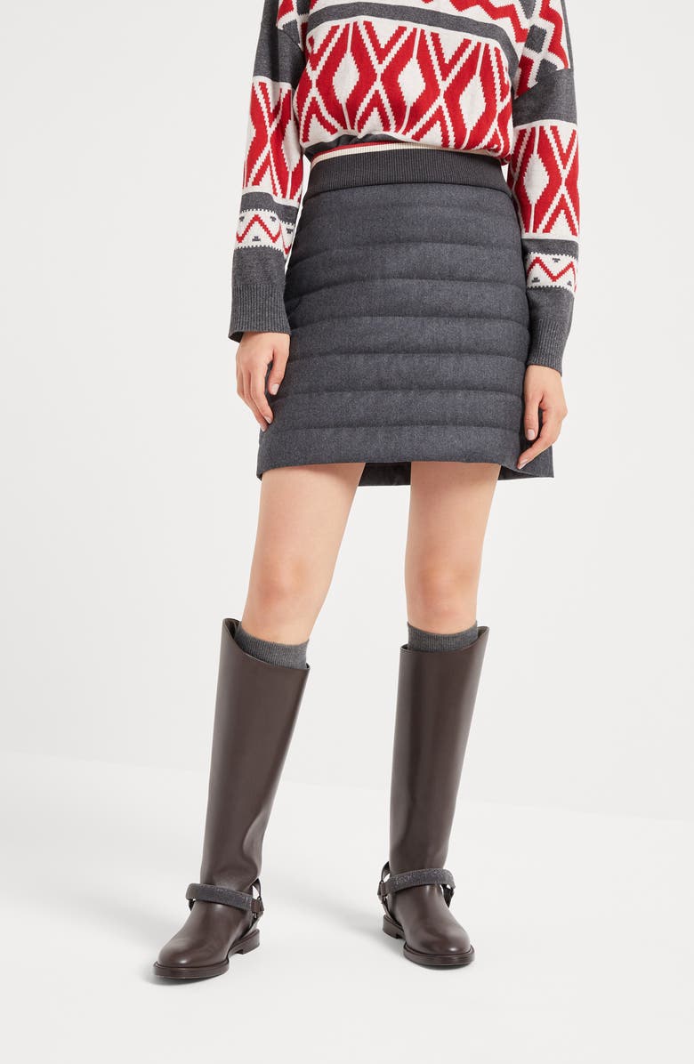 Brunello Cucinelli Quilted Mini skirt, Alternate, color, 