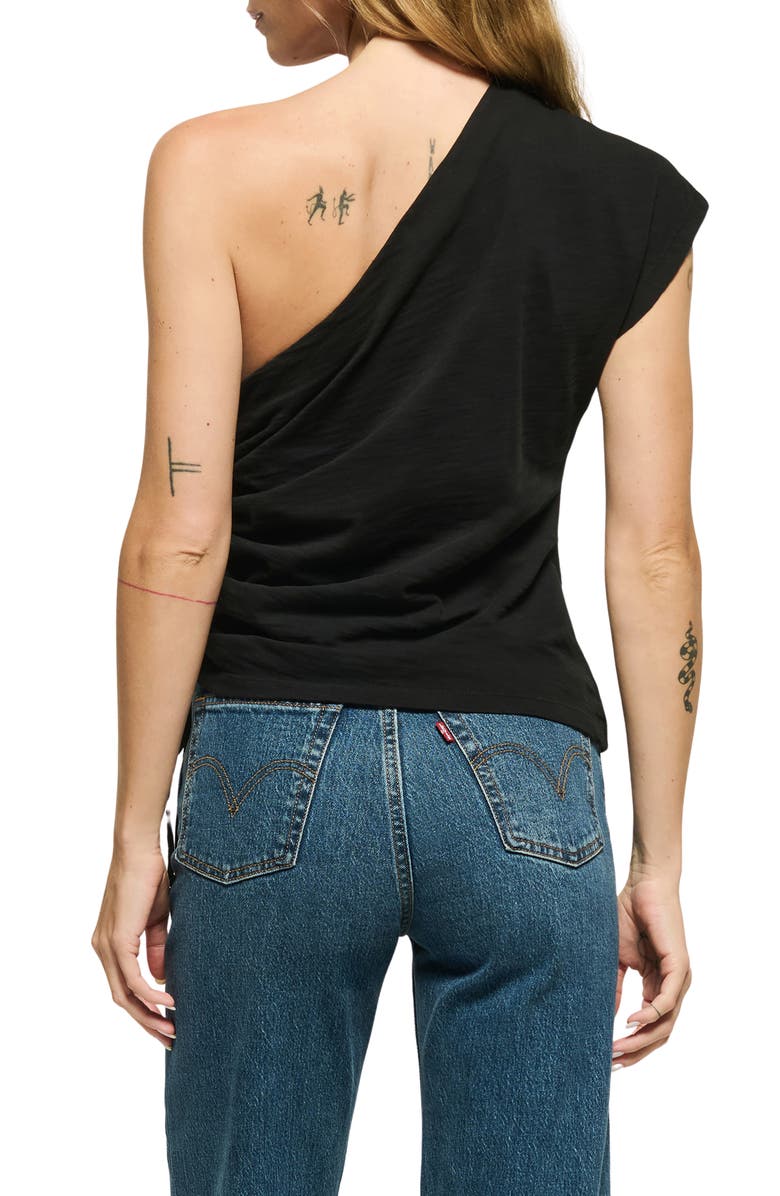 Nation LTD Jaylen One-Shoulder Cotton Top, Alternate, color, Jet Black