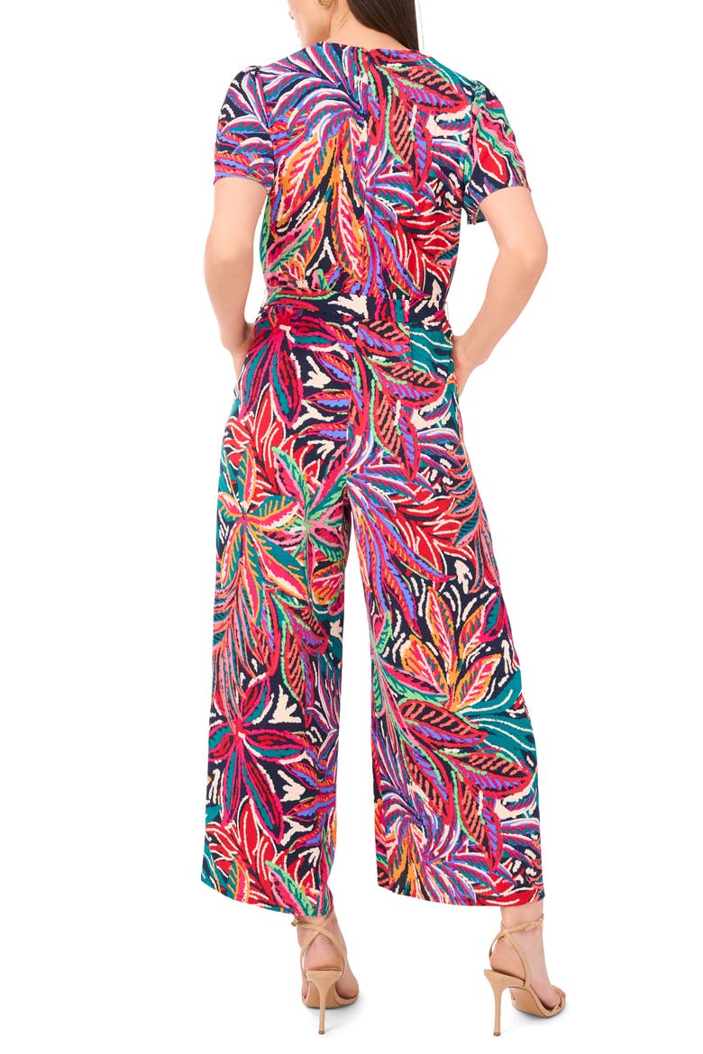 Floral Short Sleeve Wide Leg Jumpsuit, Alternate, color, PINK MULTI
