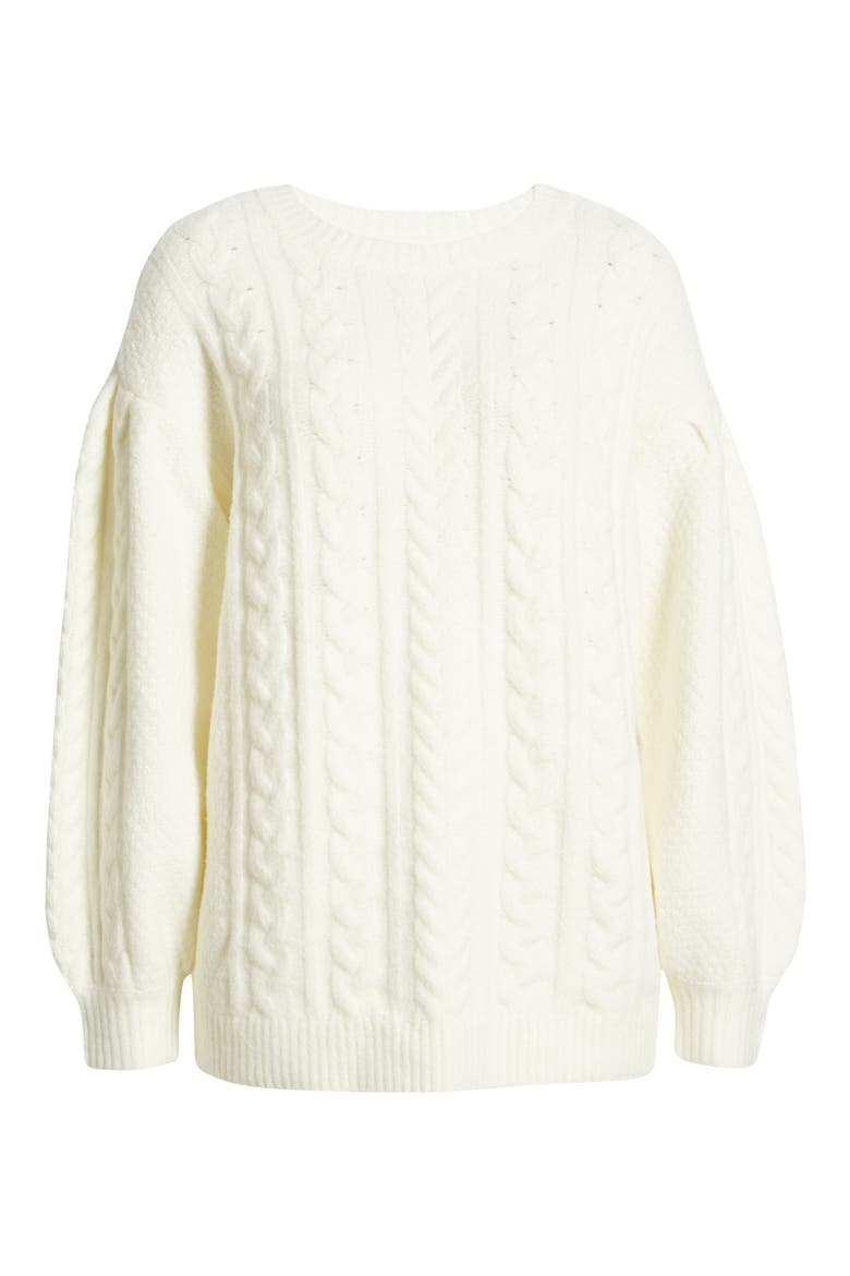 Cable Stitch Sweater, Alternate, color, IVORY