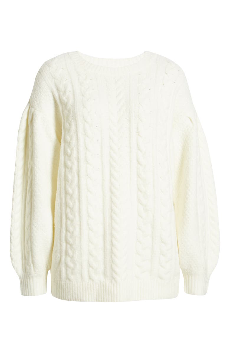 Treasure & Bond Cable Stitch Sweater, Alternate, color, Ivory