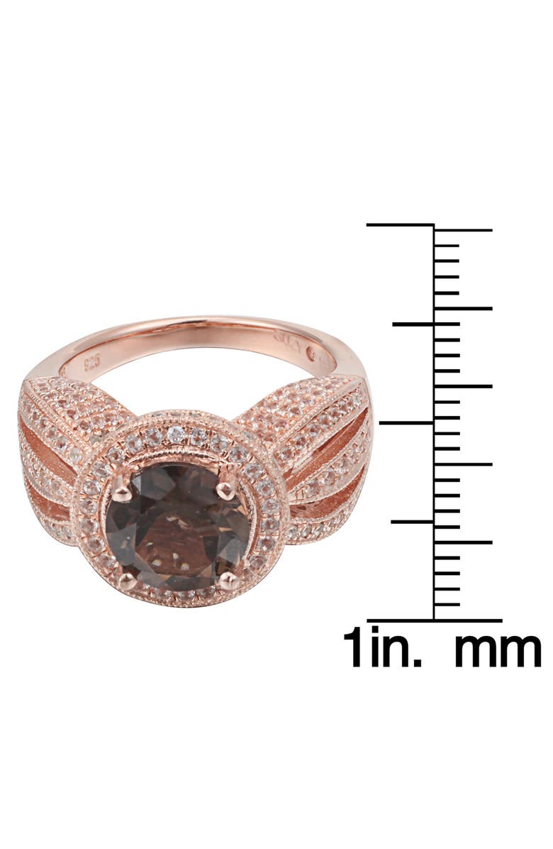 SUZY LEVIAN 14K Rose Gold Plated Sterling Silver Smoky Quartz Ring, Alternate, color, 