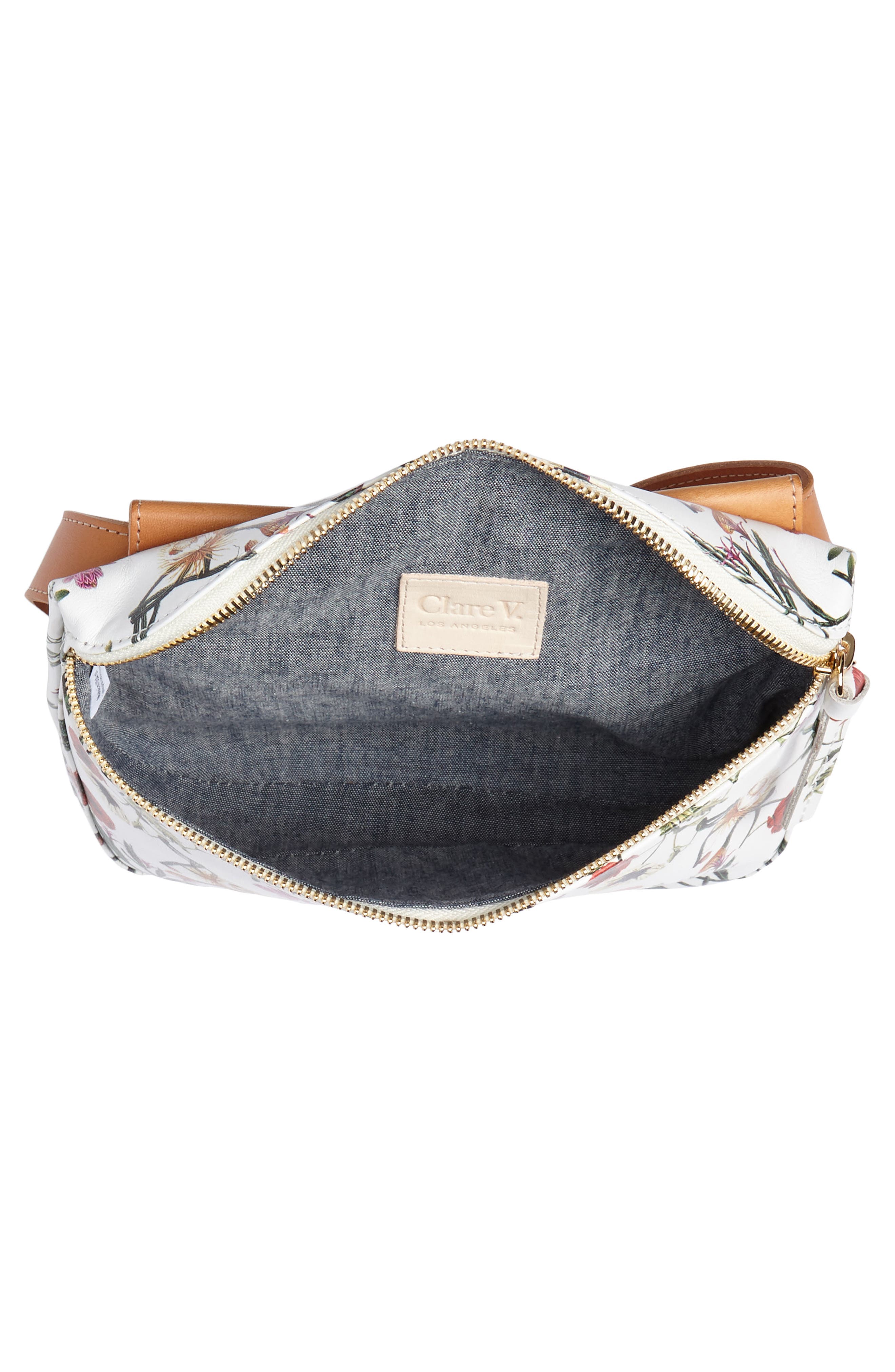 Clare V. Floral Leather Supreme Fanny Pack, Alternate, color, 