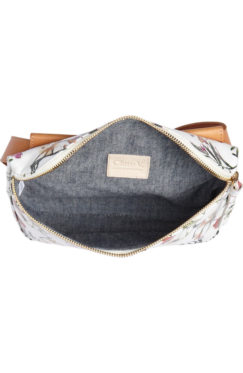Clare V. Floral Leather Supreme Fanny Pack, Alternate, color,