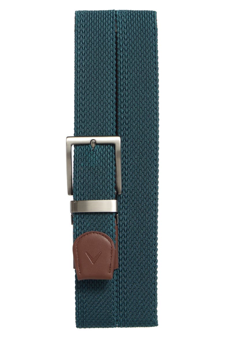 Mark n David Woven Elastic Belt, Alternate, color, DARK BROWN/TEAL