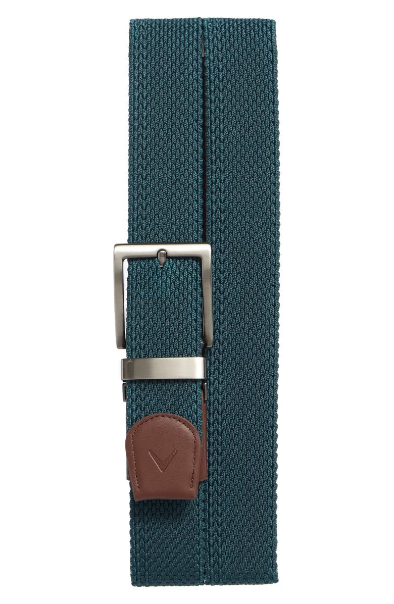 Callaway Golf<sup>®</sup> Mark n David Woven Elastic Belt, Alternate, color, Dark Brown/Teal