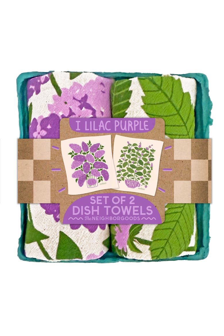 I Lilac Purple - Dish Towel Set of 2, Main, color, No Color