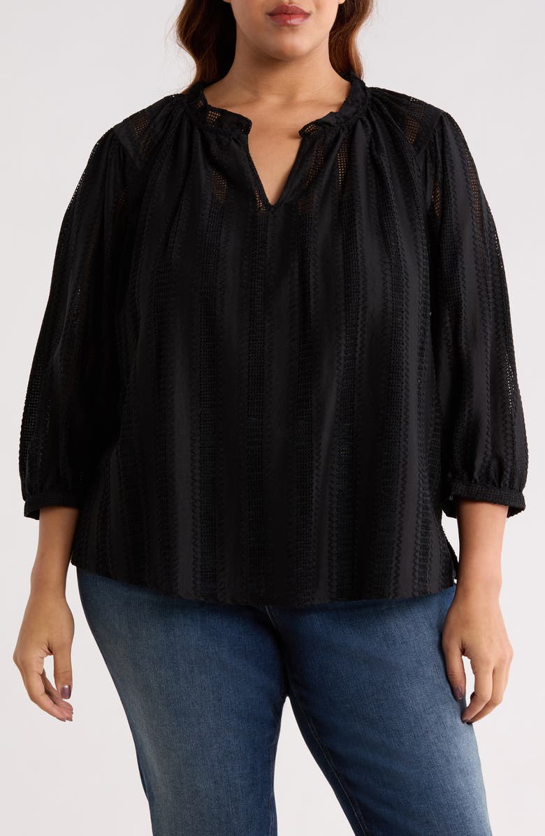 Vince Camuto Raglan Sleeve Peasant Top, Main, color, Rich Black