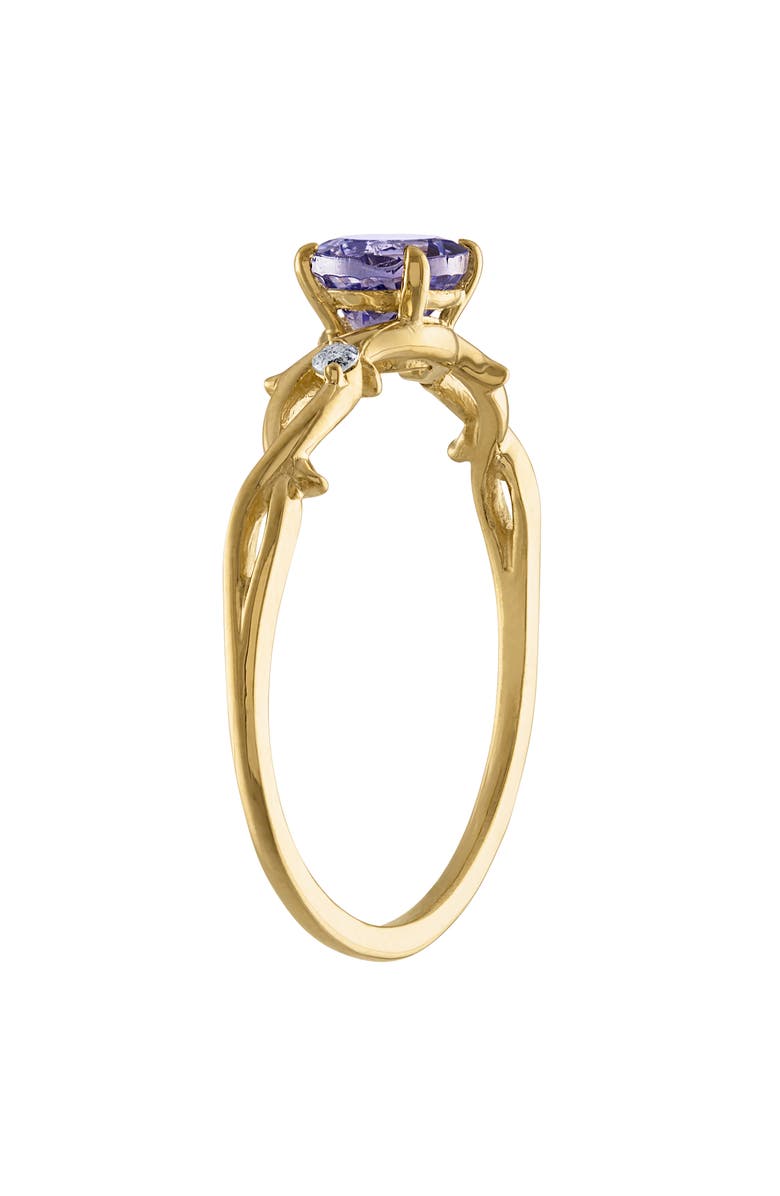 FUZION CREATIONS Tanzanite & Diamond Ring, Alternate, color, Yellow Gold/ Tanzanite