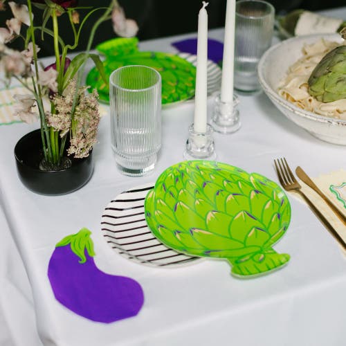 Jollity & Co . Le Dinner Eggplant Guest Napkins In Multi