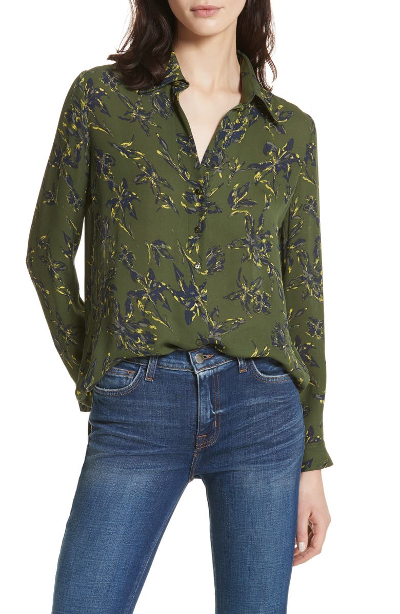 L'AGENCE Nina Print Silk Blouse, Main, color,