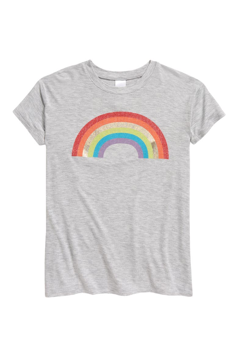 Kids' Graphic Tee, Main, color, GREY LIGHT HEATHER RAINBOW