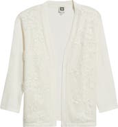 Anne Klein Kising Organza Appliqué Cardigan