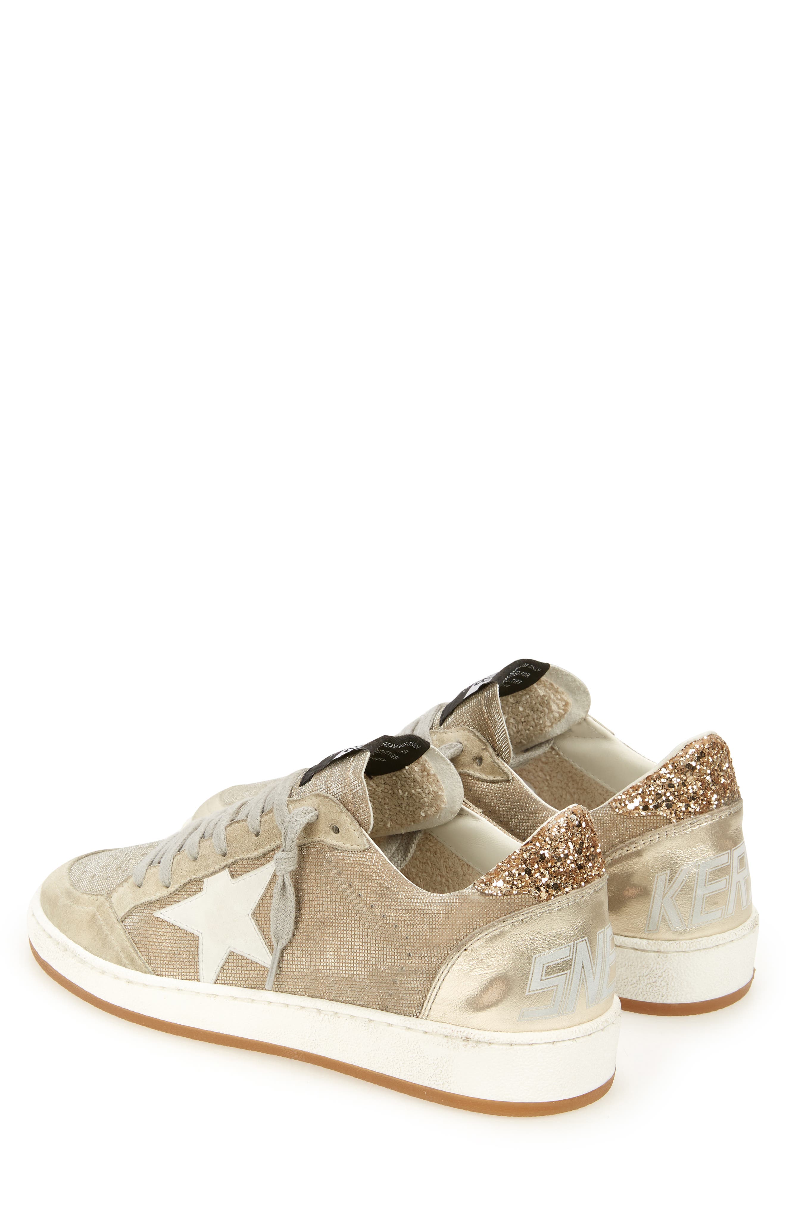 Golden Goose Ball Star Low Top Sneaker, Alternate, color, Natural/ Gold/ Grey
