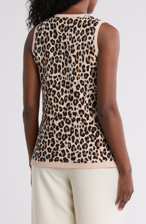 By Design Pandora Double Knit Sweater Vest In Kiera Leopard