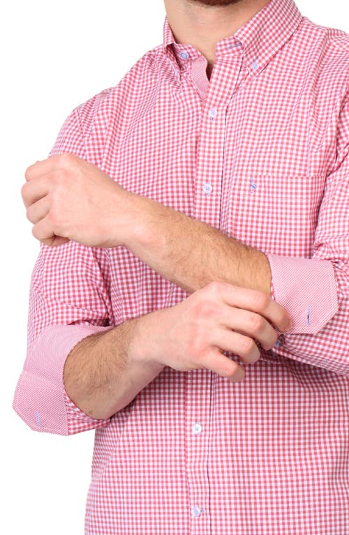TAILORBYRD TAILORBYRD GINGHAM STRETCH COTTON BUTTON-UP SHIRT