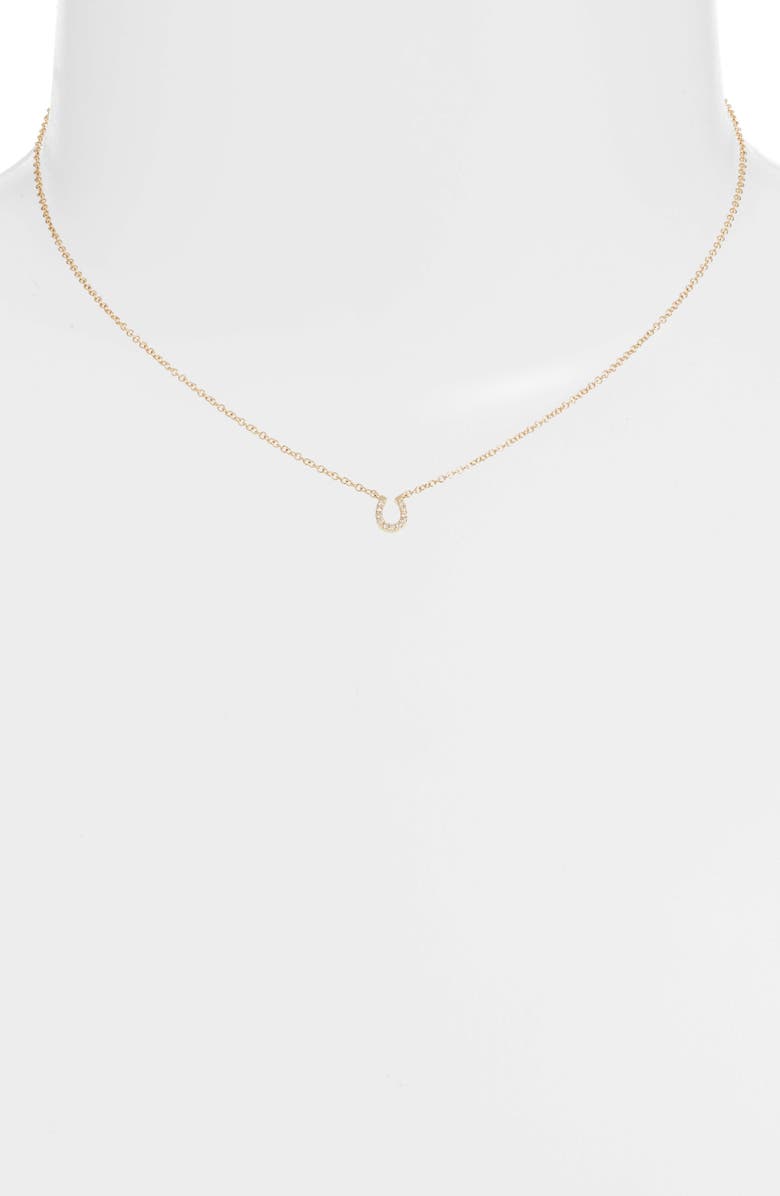 EF Collection Diamond Mini Horseshoe Choker Necklace, Alternate, color,