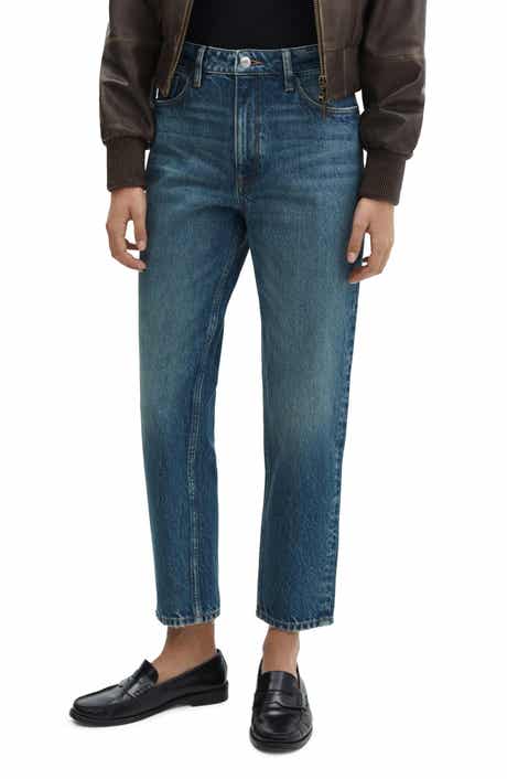 High Waist Ankle Mom Jeans