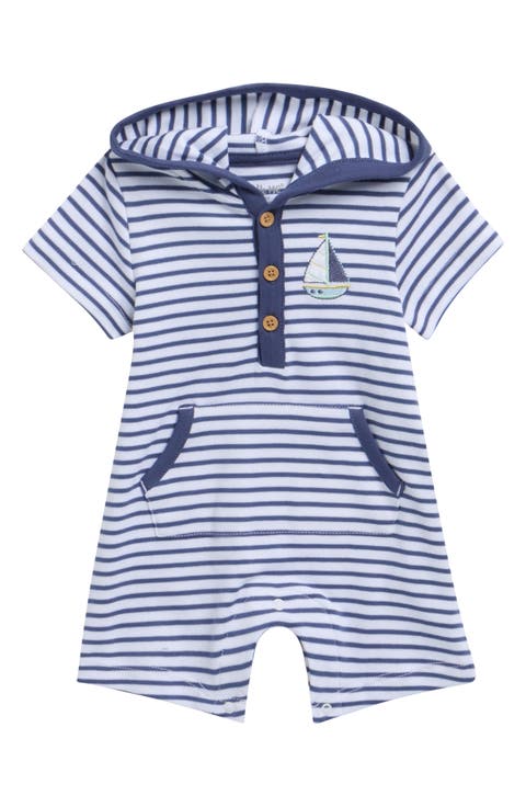 Sailing Stripe Hooded Cotton Romper (Baby)