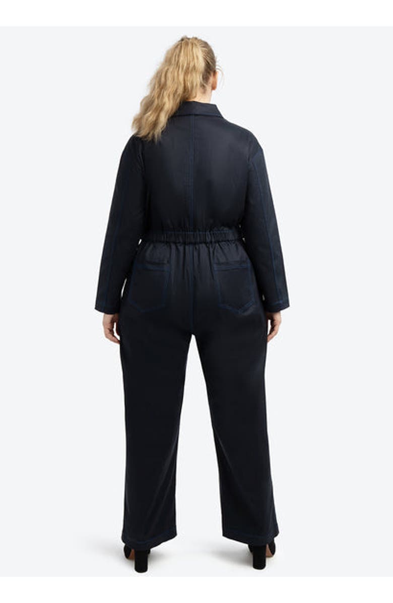 SEE ROSE GO RIVETER PLUS SIZE JUMPSUIT, Alternate, color, Passport Blue