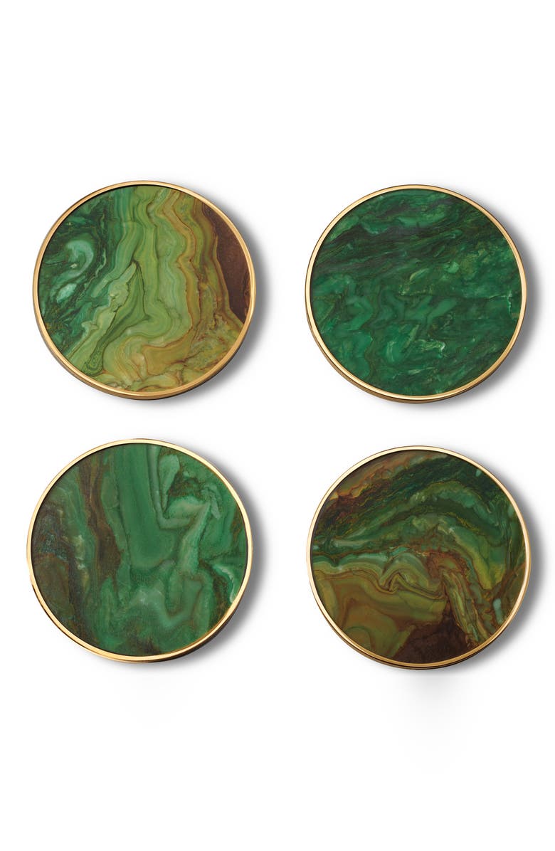Aerin Lucas Set of 4 Stone Coasters with Holder, Alternate, color, 