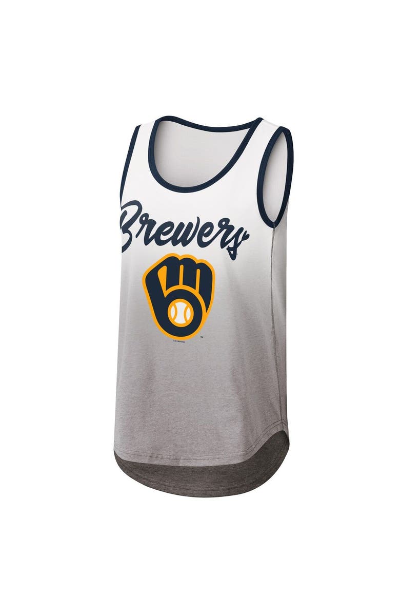 G-III 4HER BY CARL BANKS Women's G-III 4Her by Carl Banks White Milwaukee Brewers Logo Opening Day Tank Top, Alternate, color,