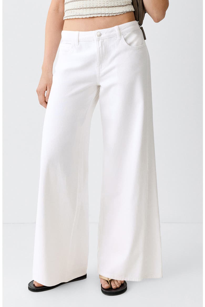 Low Waist Wide Leg Jeans, Main, color, WHITE