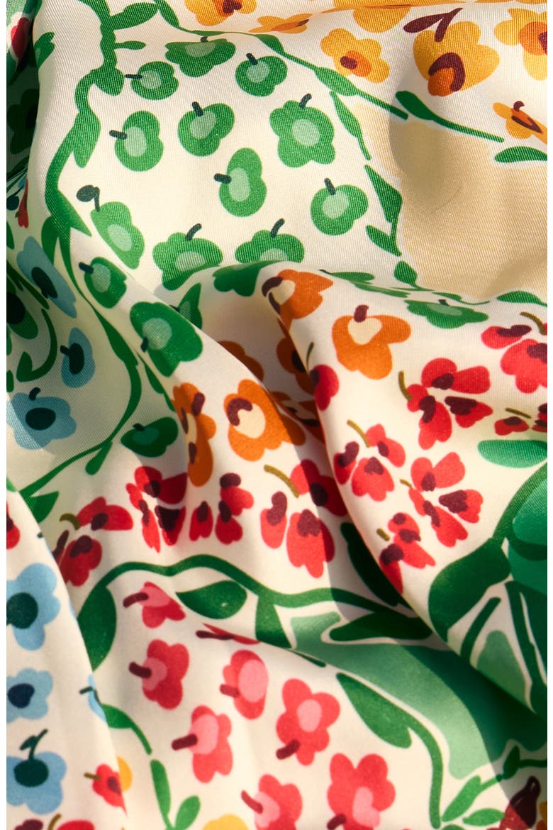 Double Sided Silk Scarf of Garden, Alternate, color, Green