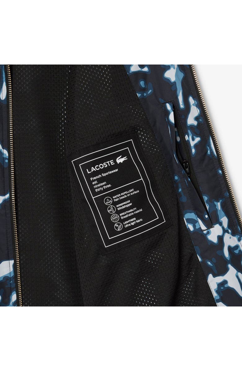 Lacoste Elevated Tennis Water Repellent Zip Jacket, Alternate, color, Black/ Limestone-Calluna