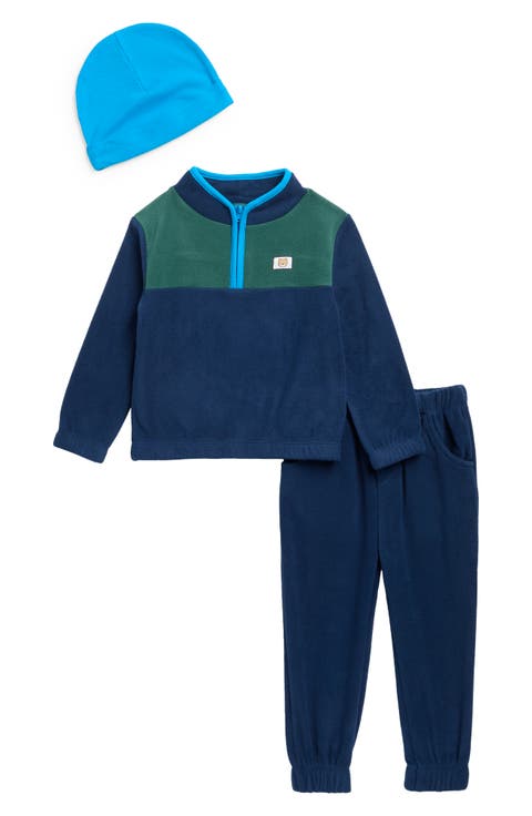 Kids' 3-Piece Fleece Sweatshirt, Joggers & Beanie Set