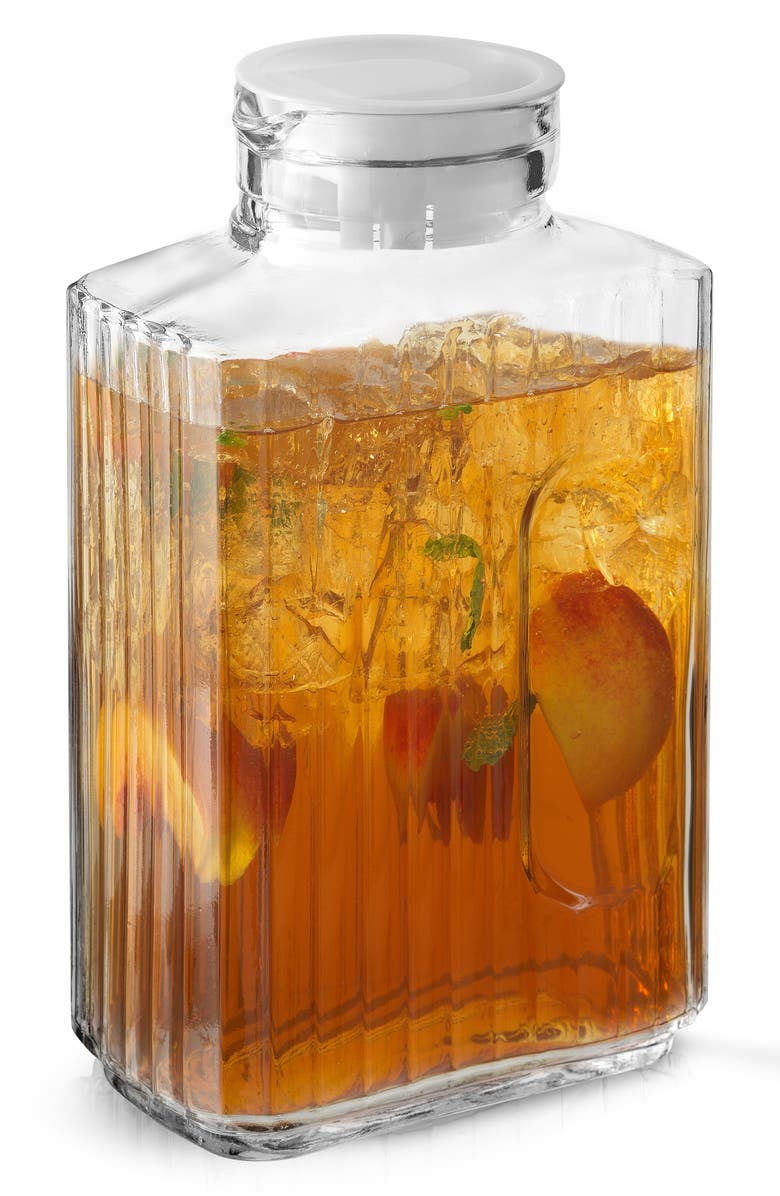 JoyJolt Glass Pitcher with Plastic Lid - 68 oz., Alternate, color, Clear