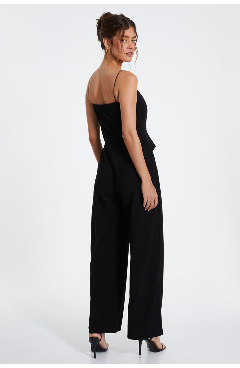 QUIZ Scuba Crepe Bow Front Jumpsuit, Alternate, color,