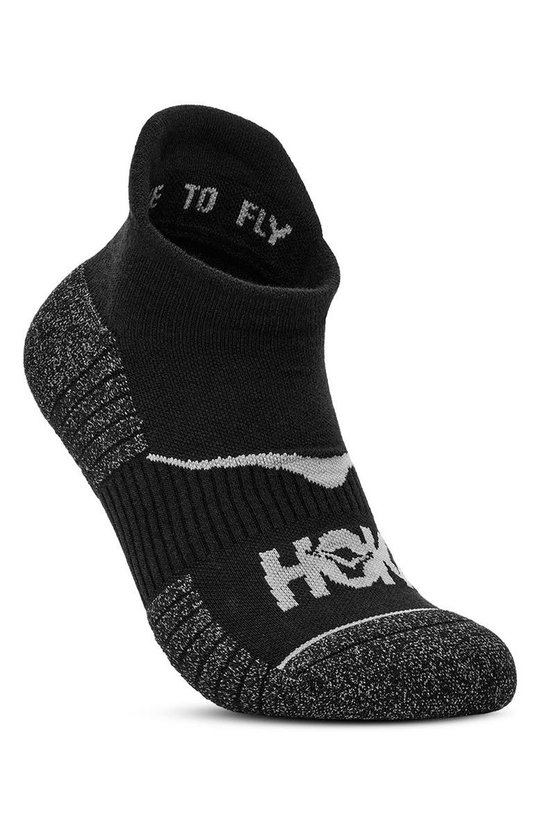 HOKA Run 3-Pack No-Show Socks, Alternate, color, Black / Black / Black