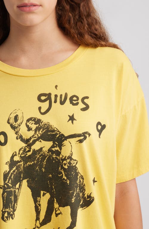 Daydreamer Who Gives A Buck Cotton Graphic T-shirt In Yellow