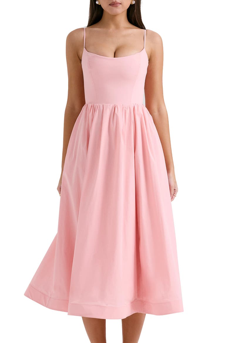 Lolita Fit & Flare Midi Sundress, Alternate, color, PINK FLARED