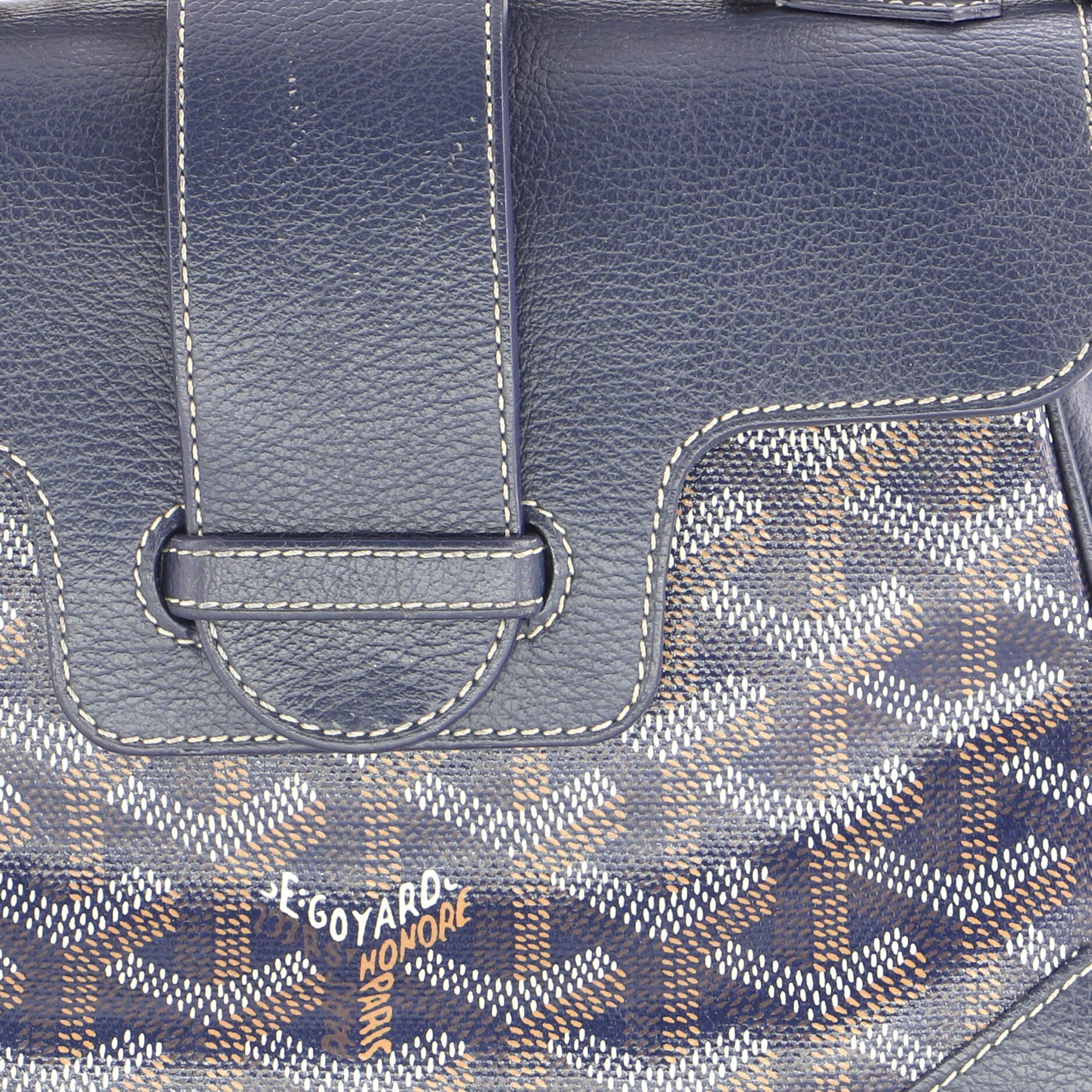 Saigon Top Handle Bag Coated Canvas with Leather Mini, Alternate, color, Blue