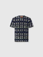 Missoni Crew-neck Cotton And Viscose T-shirt With Check Pattern