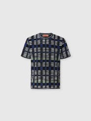 Missoni Crew-neck Cotton And Viscose T-shirt With Check Pattern