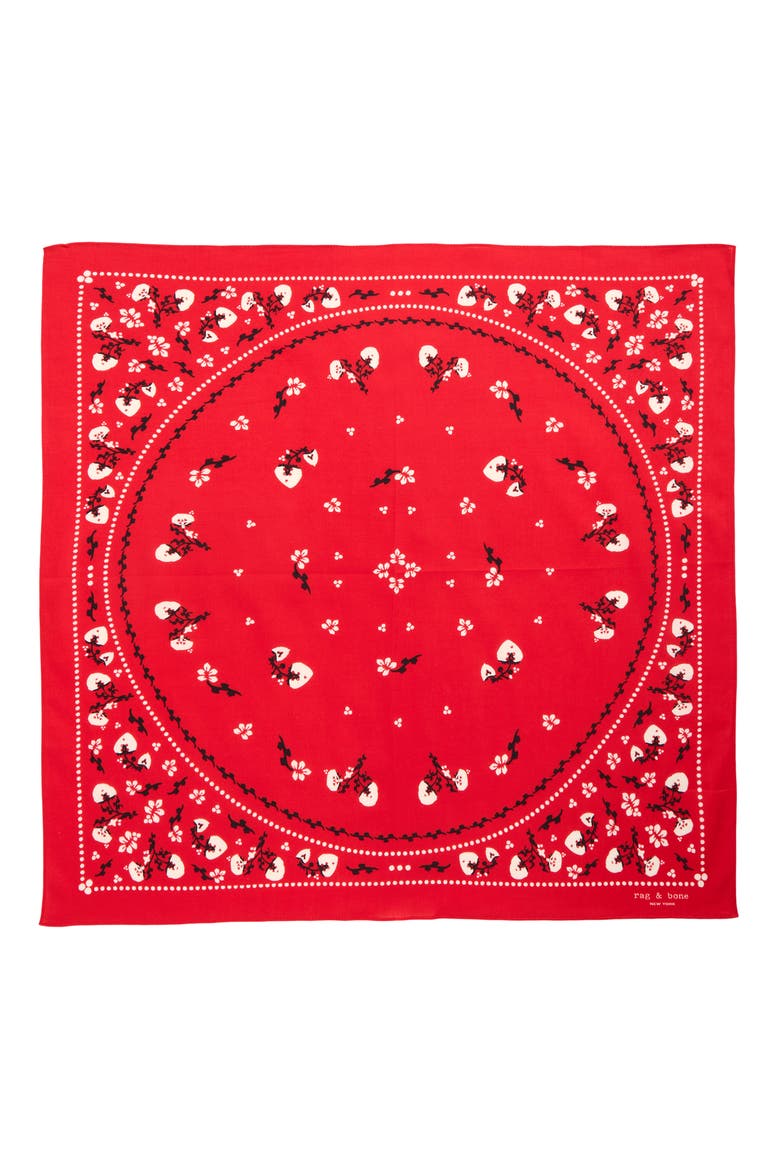 Floral Western Bandana, Alternate, color, RED FLORAL