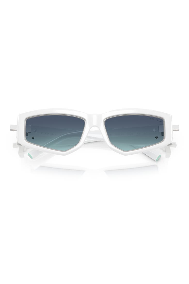 55mm Pillow Sunglasses, Alternate, color, BRIGHT WHITE / AZURE BLUE