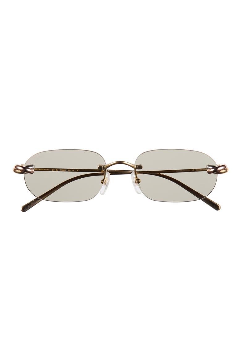 55mm Frameless Rectangular Sunglasses, Main, color, GOLD