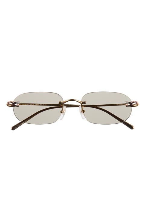 55mm Frameless Rectangular Sunglasses