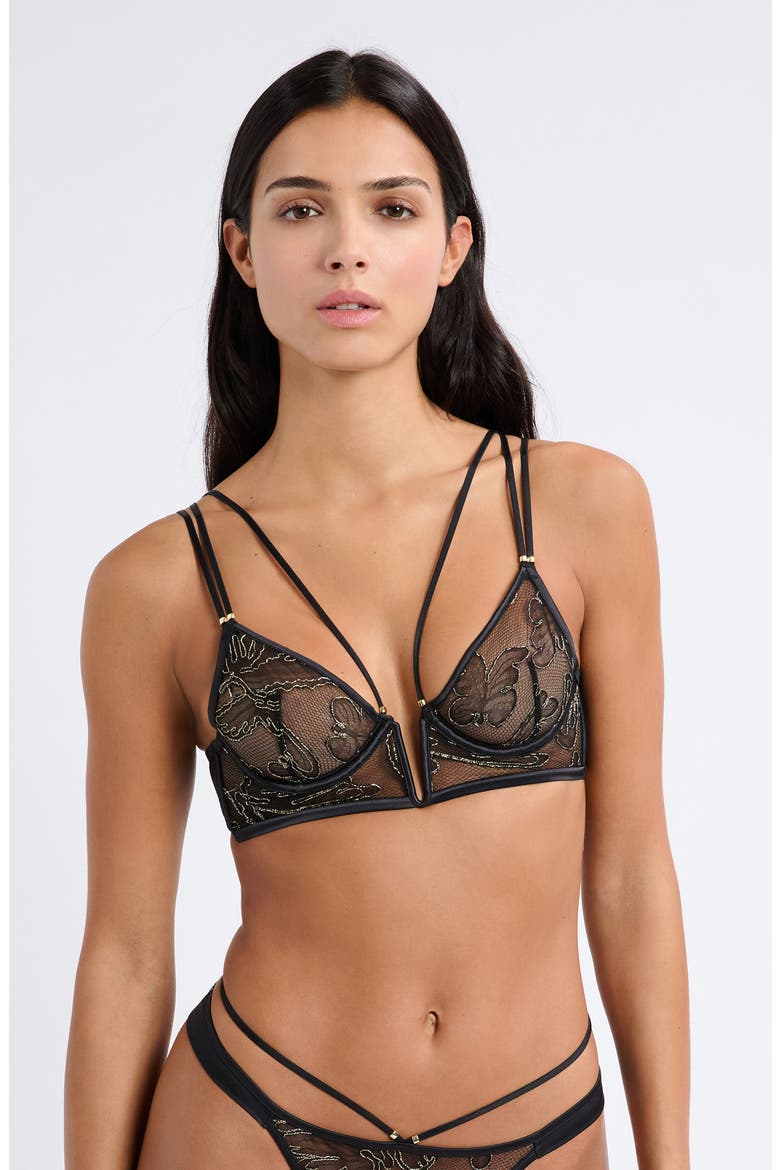 After Midnight Classique Strappy Underwire Bra, Alternate, color, BLACK